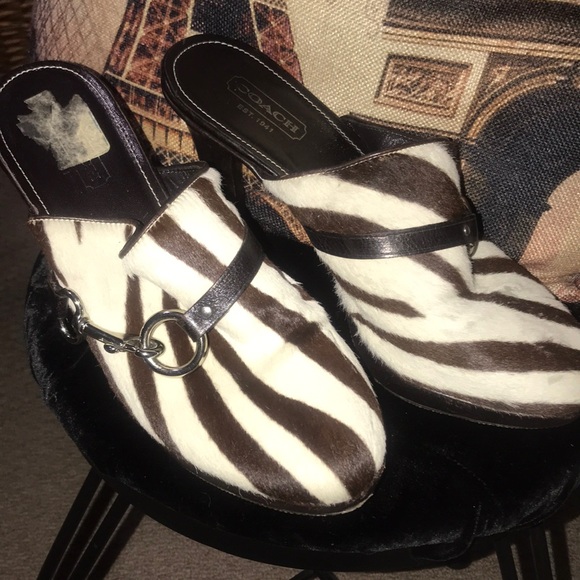 Coach, Karsen, Calf Hair clogs sz 9 - Picture 1 of 8